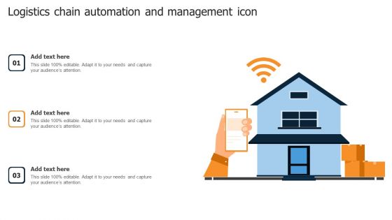 Logistics Chain Automation And Management Icon Introduction PDF