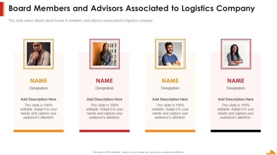 Logistics Company Capital Funding Elevator Board Members And Advisors Associated Guidelines PDF