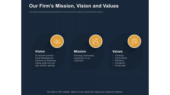 Logistics Events Our Firms Mission Vision And Values Ppt Styles Good PDF Logistics Events Our Firms Mission Vision And Values Ppt Styles Good PDF