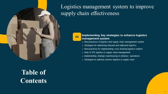Logistics Management System To Improve Supply Chain Effectiveness Ppt PowerPoint Presentation Complete Deck With Slides Slide17