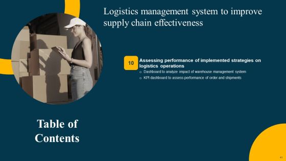 Logistics Management System To Improve Supply Chain Effectiveness Ppt PowerPoint Presentation Complete Deck With Slides Slide41