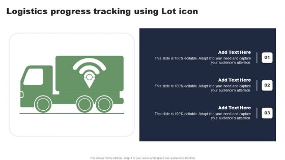 Logistics Progress Tracking Using Lot Icon Microsoft PDF