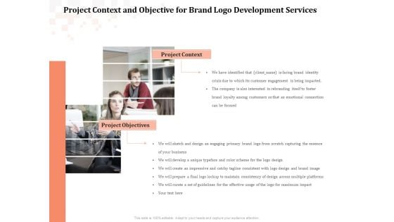 Logo Design Project Context And Objective For Brand Logo Development Services Introduction PDF