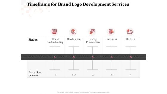 Logo Design Timeframe For Brand Logo Development Services Ppt Model Designs Download PDF