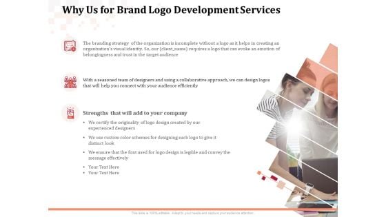 Logo Design Why Us For Brand Logo Development Services Ppt Outline Design Inspiration PDF