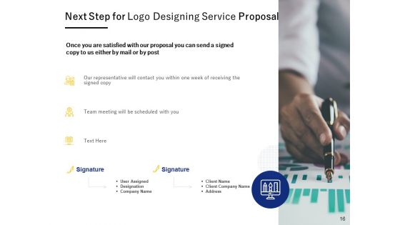 Logo Designing Service Proposal Ppt PowerPoint Presentation Complete Deck With Slides