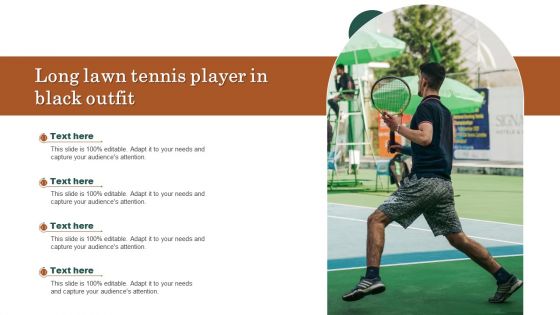 Long Lawn Tennis Player In Black Outfit Brochure PDF