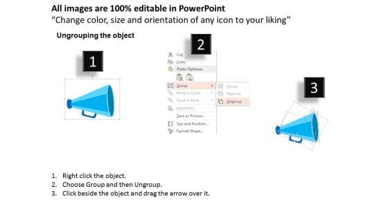 Loud Speaker With Marketing Strategy Icons Powerpoint Template