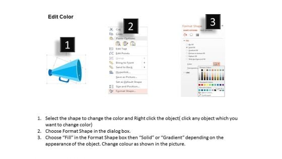 Loud Speaker With Marketing Strategy Icons Powerpoint Template