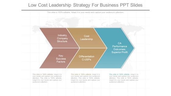 Low Cost Leadership Strategy For Business Ppt Slides