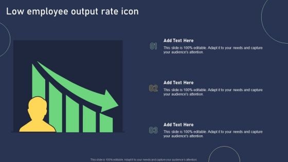 Low Employee Output Rate Icon Graphics PDF