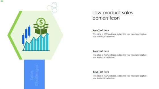 Low Product Sales Barriers Icon Demonstration PDF