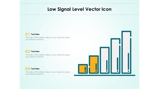 Low Signal Level Vector Icon Ppt PowerPoint Presentation Gallery Designs Download PDF