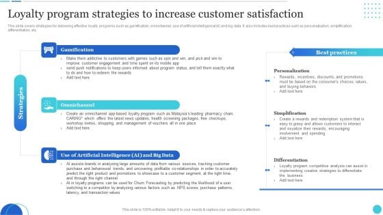 Loyalty Program Strategies To Increase Customer Satisfaction Information PDF