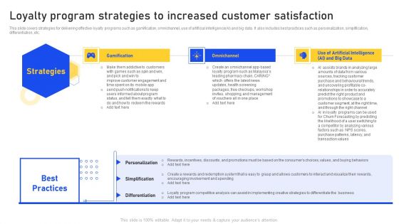 Loyalty Program Strategies To Increased Customer Satisfaction Template PDF
