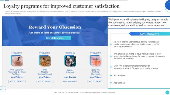 Loyalty Programs For Improved Customer Satisfaction Clipart PDF