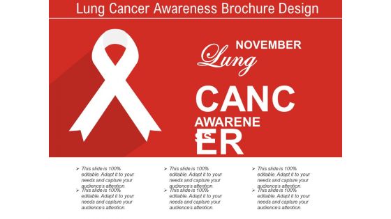 Lung Cancer Awareness Brochure Design Ppt PowerPoint Presentation File Gallery PDF