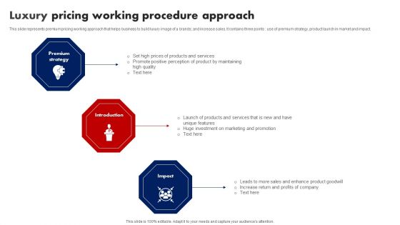 Luxury Pricing Working Procedure Approach Ppt Infographics Slideshow PDF