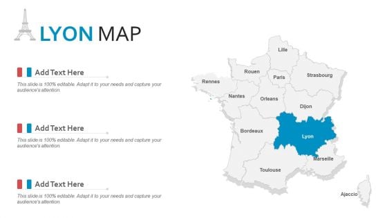 Lyon Map PowerPoint Presentation PPT Template PDF