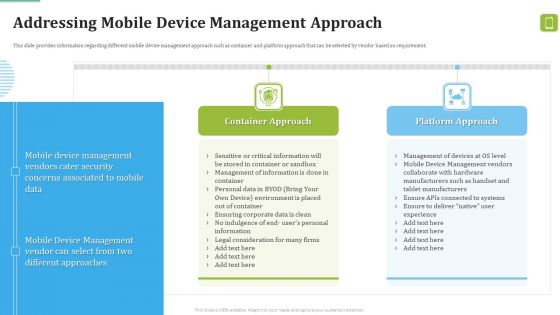 MDM Strategies At Office Addressing Mobile Device Management Approach Designs PDF