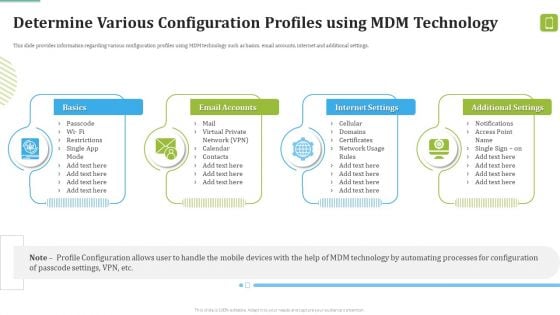 MDM Strategies At Office Determine Various Configuration Profiles Using MDM Technology Brochure PDF