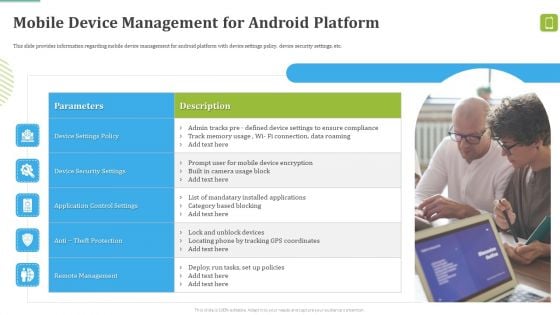 MDM Strategies At Office Mobile Device Management For Android Platform Introduction PDF