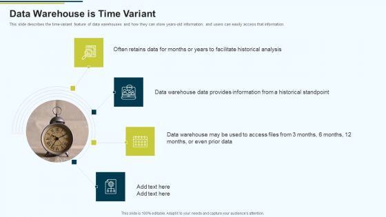 MIS Data Warehouse Is Time Variant Ppt PowerPoint Presentation Picture PDF