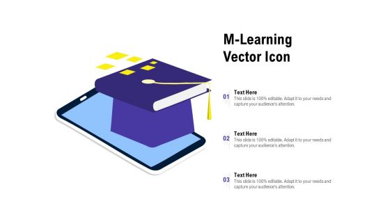 M Learning Vector Icon Ppt PowerPoint Presentation File Slide PDF