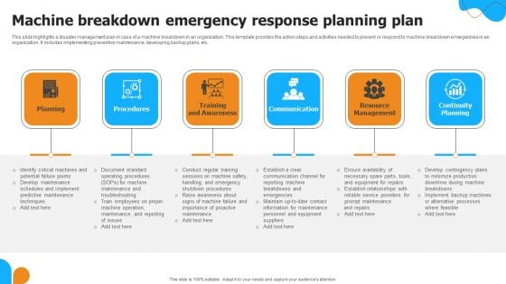 Machine Breakdown Emergency Response Planning Plan Professional PDF