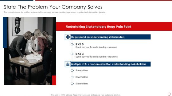 Machine Learning Investor Pitch Deck State The Problem Your Company Solves Ppt Summary Icon PDF