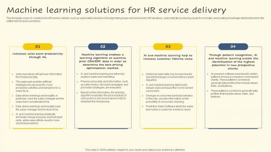 Machine Learning Solutions For HR Service Delivery Microsoft PDF