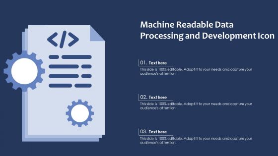 Machine Readable Data Processing And Development Icon Ppt Pictures Slide PDF