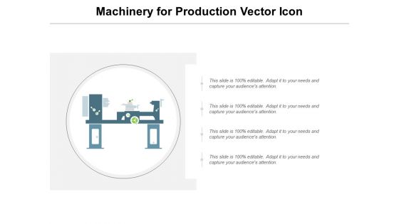 Machinery For Production Vector Icon Ppt PowerPoint Presentation Layouts Aids