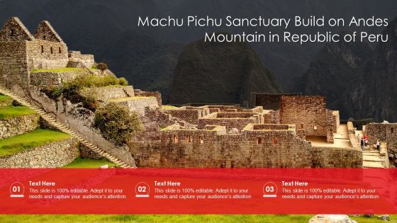 Machu Pichu Sanctuary Build On Andes Mountain In Republic Of Peru Elements PDF