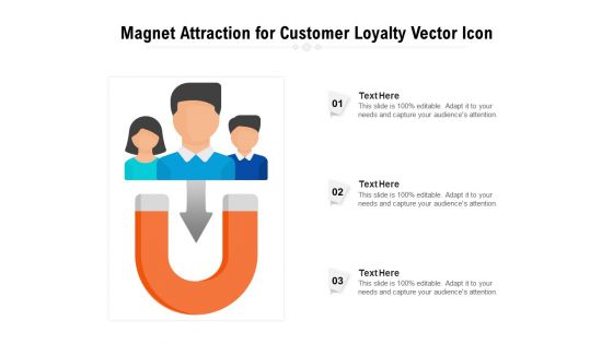 Magnet Attraction For Customer Loyalty Vector Icon Ppt PowerPoint Presentation File Pictures PDF