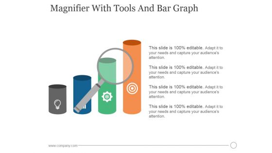 Magnifier With Tools And Bar Graph Ppt PowerPoint Presentation Diagrams