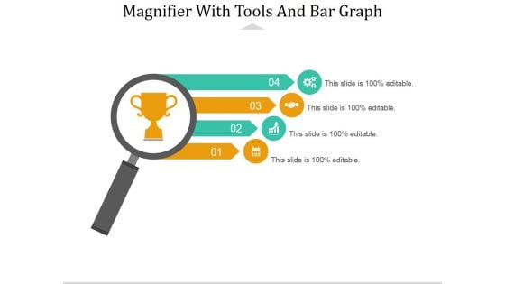 Magnifier With Tools And Bar Graph Ppt PowerPoint Presentation Portfolio Templates