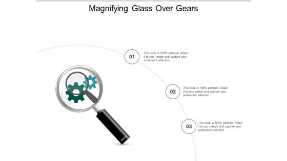 Magnifying Glass Over Gears Ppt Powerpoint Presentation Layouts Microsoft