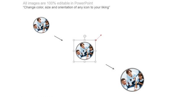 Magnifying Glass With Team And Icons Powerpoint Slides