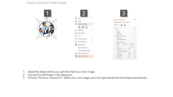 Magnifying Glass With Team And Icons Powerpoint Slides