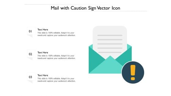 Mail With Caution Sign Vector Icon Ppt PowerPoint Presentation Gallery Portfolio PDF