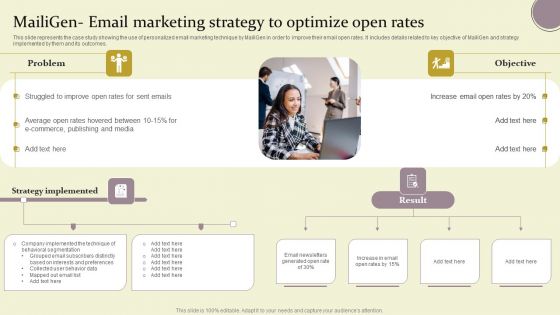 Mailigen Email Marketing Strategy To Optimize Open Rates Ppt Summary Mockup PDF