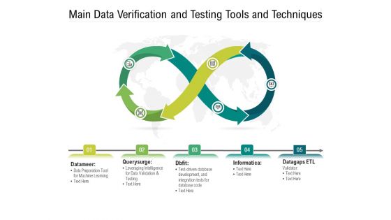 Main Data Verification And Testing Tools And Techniques Ppt PowerPoint Presentation Gallery Design Ideas PDF