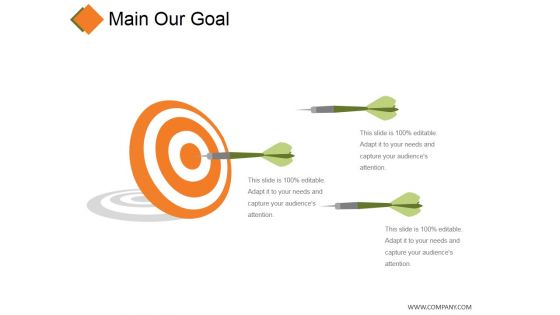 Main Our Goal Ppt PowerPoint Presentation Gallery Graphics Design