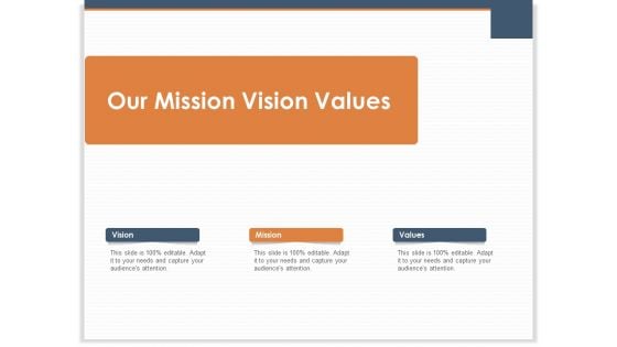 Main Revenues Progress Levers For Each Firm And Sector Our Mission Vision Values Pictures PDF