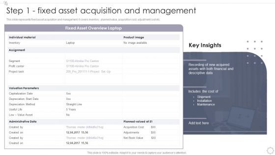 Maintaining And Managing Fixed Assets Step 1 Fixed Asset Acquisition And Management Mockup PDF