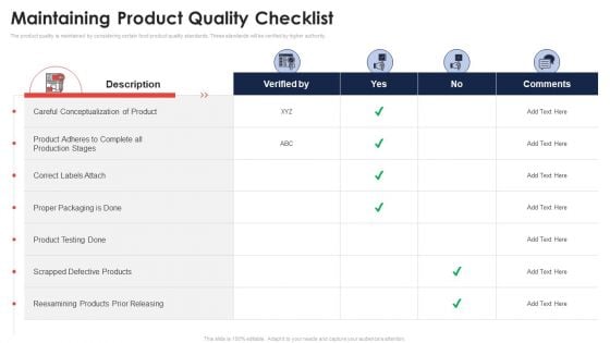 Maintaining Product Quality Checklist Application Of Quality Management For Food Processing Companies Designs PDF Maintaining Product Quality Checklist Application Of Quality Management For Food Processing Companies Designs PDF