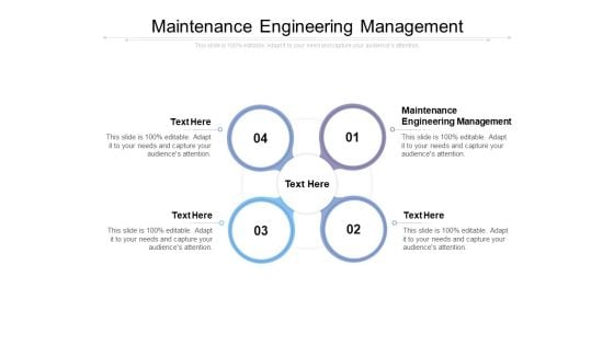 Maintenance Engineering Management Ppt PowerPoint Presentation Diagram Graph Charts Cpb