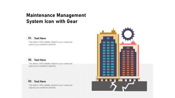 Maintenance Management System Icon With Gear Ppt PowerPoint Presentation Infographic Template Graphics Template PDF