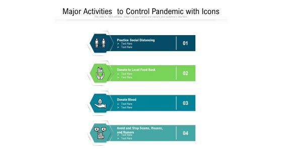 Major Activities To Control Pandemic With Icons Ppt PowerPoint Presentation Professional Themes PDF